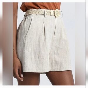 🎉NWOT Dockers linen khaki pleated shorts for Women's size 32